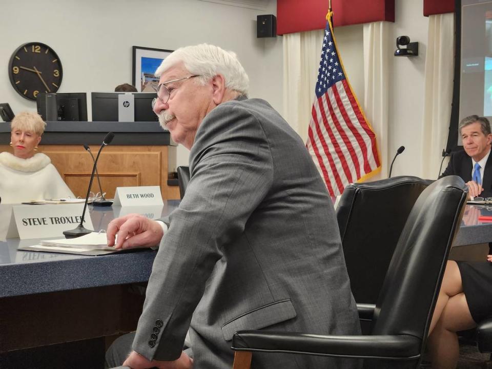 Steve Troxler has been the N.C. Commissioner of Agriculture since 2005. Here, he’s shown listening to debate during a Council of State meeting in December 2022.