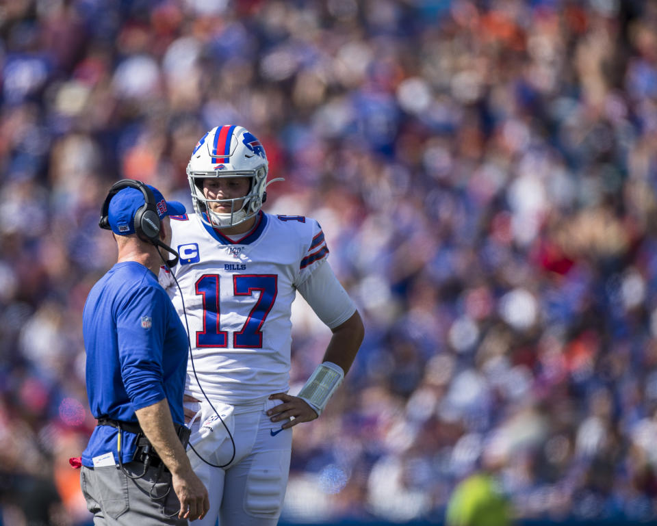 Josh Allen, Sean McDermott and the Buffalo Bills are towering over other teams right now. (Photo by Brett Carlsen/Getty Images)