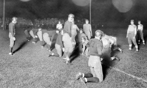 Aurora East and Aurora West battle in this 1929 game during a rivalry series that is more than 120 years old.