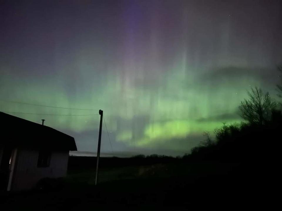 The northern lights are pictured in Petitcodiac, New Brunswick just after 11 p.m. on Friday.