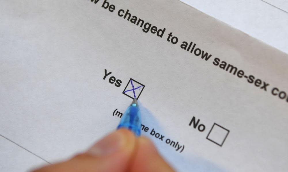 A marriage equality postal vote