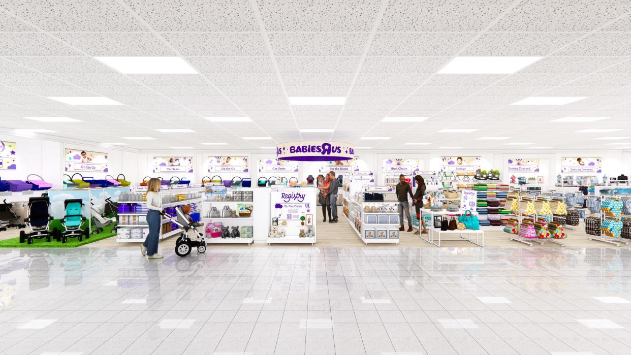A rendering of a Babies R Us store which will be opening in Kohl's locations in 2024.