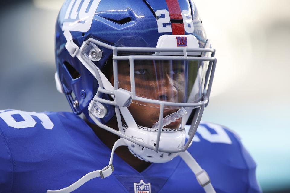 New York Giants running back Saquon Barkley has a good chance to win NFL offensive rookie of the year. (AP)