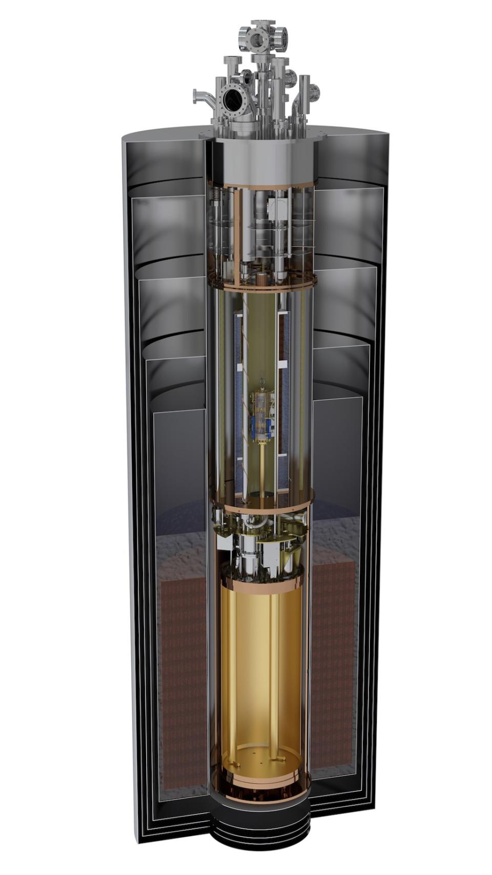 A look inside the ADMX detector, which tries to detect photons produced by hypothetical particles called axions. <cite>ADMX collaboration</cite>