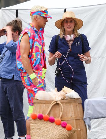 <p>Bellocqimages/Bauer-Griffin/GC Images</p> Ryan Gosling and Greta Gerwig on the set of "Barbie"