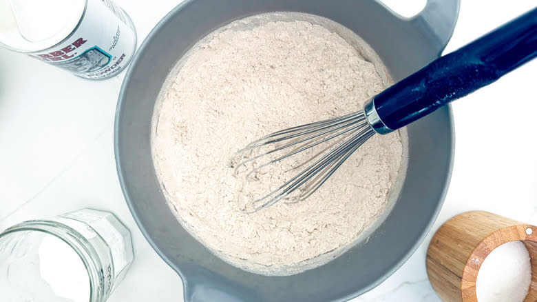 flour and whisk in bowl