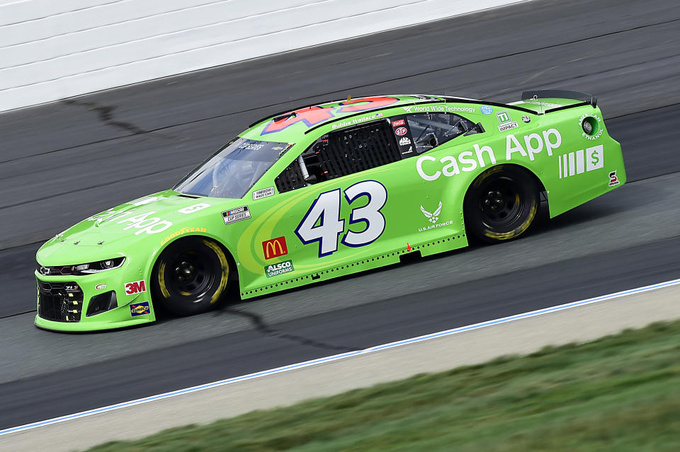 LOUDON, NEW HAMPSHIRE - AUGUST 02: Bubba Wallace, driver of the #43 Cash App Chevrolet, drives during the NASCAR Cup Series Foxwoods Resort Casino 301 at New Hampshire Motor Speedway on August 02, 2020 in Loudon, New Hampshire. (Photo by Jared C. Tilton/Getty Images)