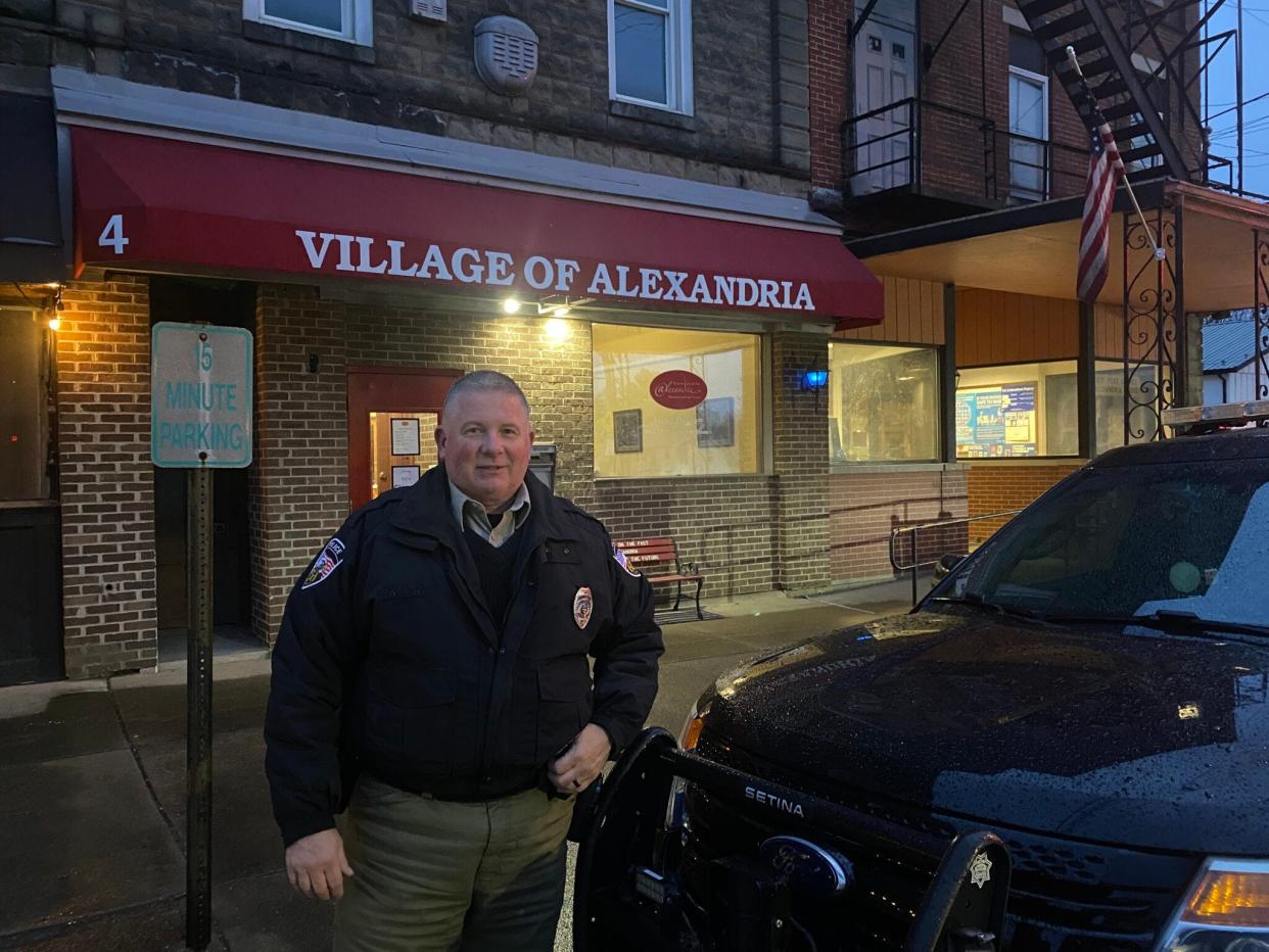 Dan Bunting, the sole police officer in Alexandria since 2018, is working to rebuild the department.