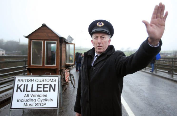 An anti-Brexit protest in Carrickarnon, Northern Ireland, showed there is opposition to a hard border - but is there support for a reunited Ireland? (Rex)