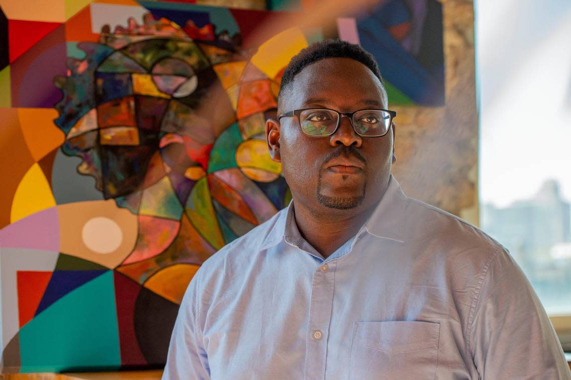 Entrepreneur Eze Redwood, 36, vice president at Lillian James Creative in Kansas City, will speak at the community forum on race. Redwood helps minority small business owners in Kansas City and is gearing up to become involved in Jackson County politics.