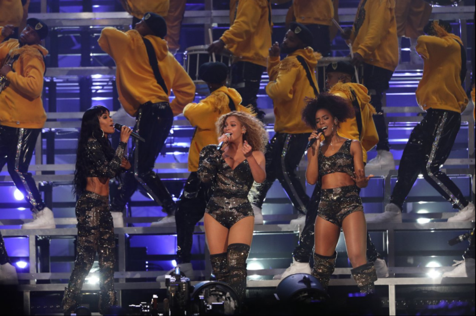 Beyoncé had been performing with her old Destiny's Child bandmates when disaster struck. Source: Beyonce.com