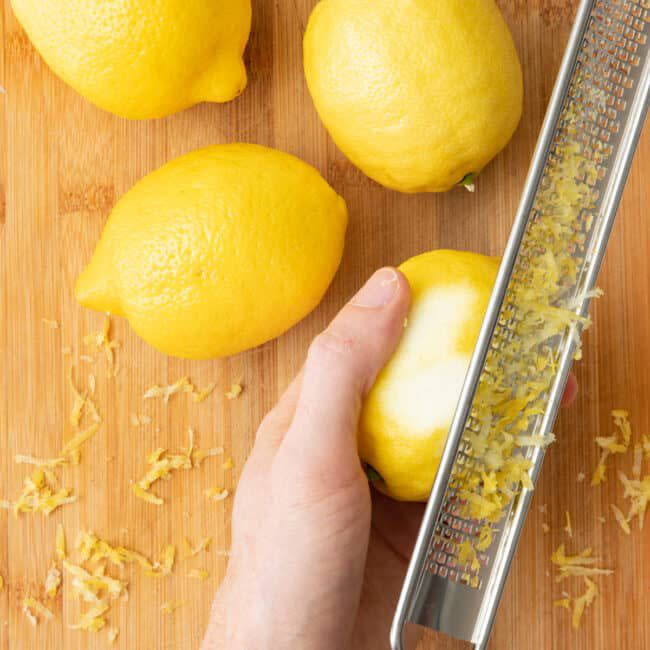 Using a lemon zester