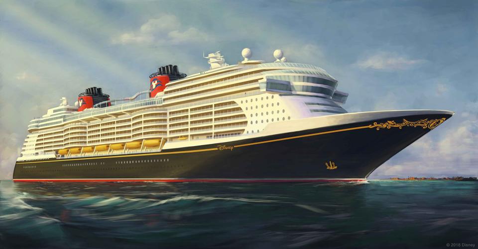 Artist rendering of the Disney Cruise Line's newest vessels, coming in 2021, 2022 and 2023.