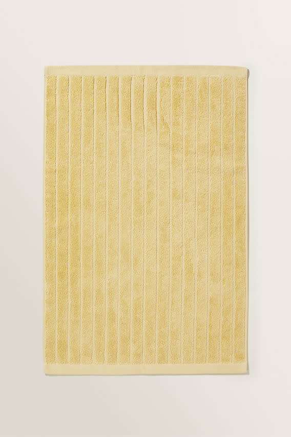 Cotton Stripe Hand Towel in Butter Lemon, $19.95