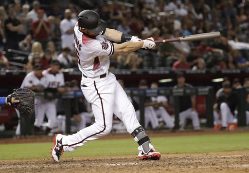 This Chris Owings swing from Monday has Kenley Jansen owners in a tizzy (AP/Matt York)