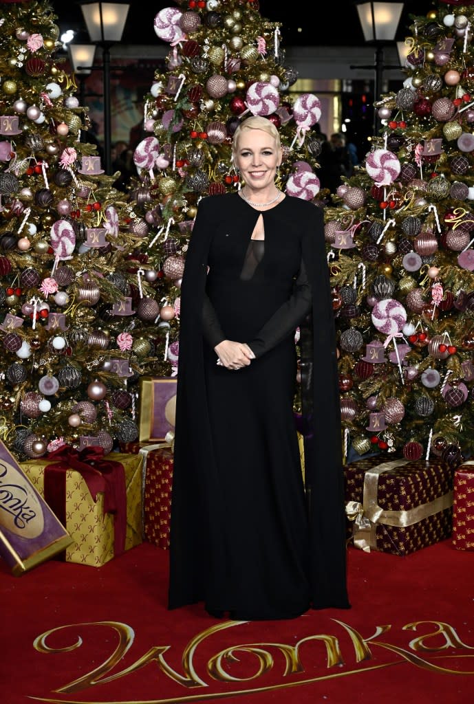 Olivia Colman attends the “Wonka” World Premiere at The Royal Festival Hall on November 28, 2023 in London, England. (Photo by Gareth Cattermole/Getty Images)