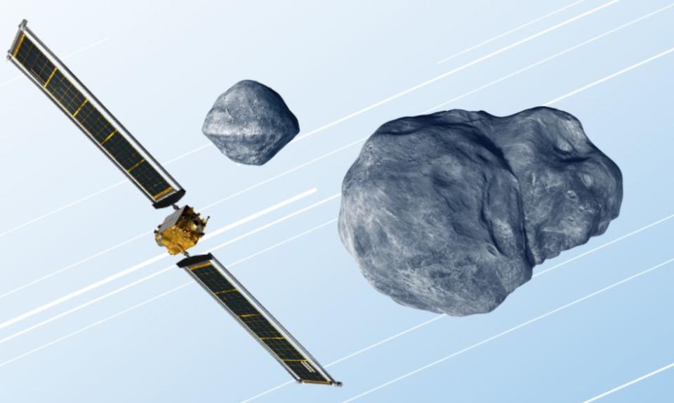 Ilustraci&#xf3;n art&#xed;stica de la misi&#xf3;n DART y su colisi&#xf3;n contra un asteroide | imagen NASA/JPL