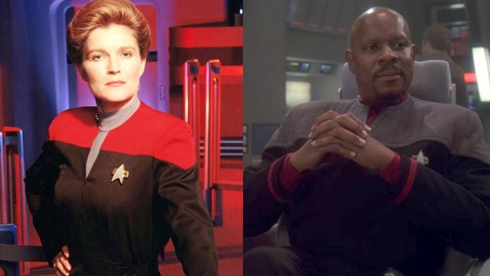 Captains Janeway and Sisko, from Voyager and Deep Space Nine.