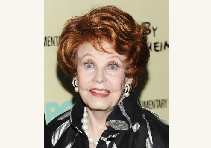 FILE - Arlene Dahl attends the premiere of HBO's "Six By Sondheim" on Nov. 18, 2013, in New York. Dahl, the actor whose charm and striking red hair shone in such Technicolor movies of the 1950s as “Journey to the Center of the Earth" and “Three Little Words,” died Monday, Nov. 29, 2021, at age 96. (Photo by Evan Agostini/Invision/AP, File)