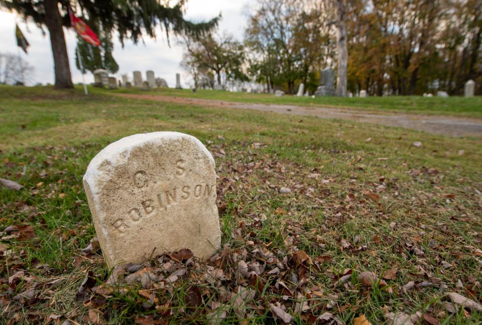 One of the earliest veteran markers at Lebanon Cemetery is for Greenberry S. Robinson who was a cook during the American Civil War. About 330 Black veterans are known to be buried at the cemetery.