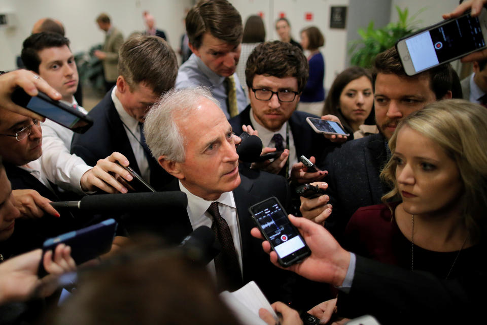 Sen. Bob Corker met with Donald Trump on Monday, and could become his running mate. (Photo: Carlos Barria/Reuters)