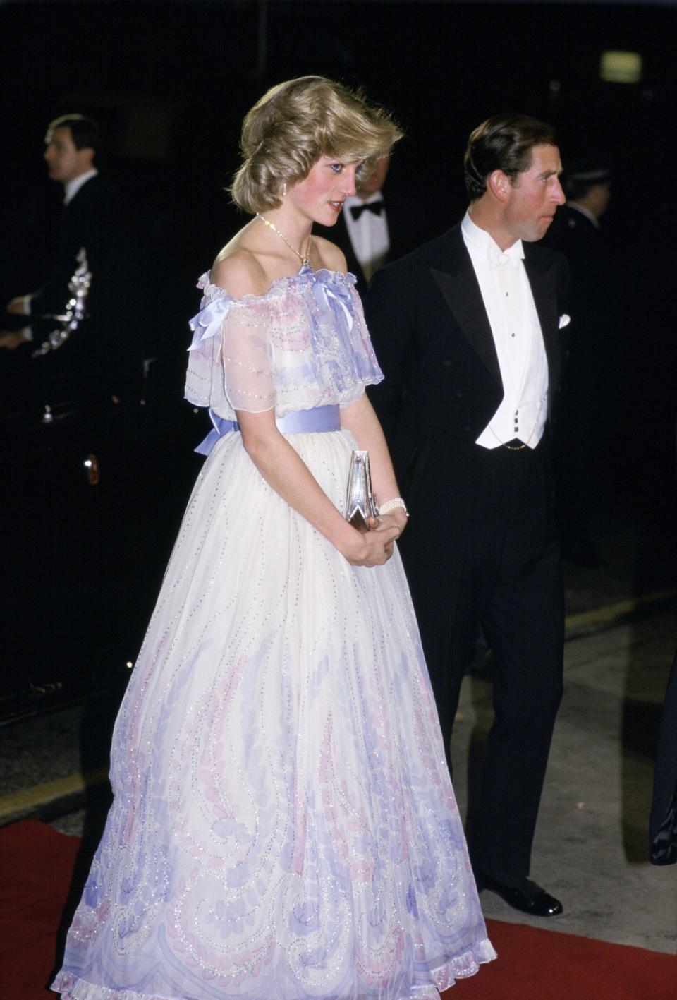 Diana, Princess of Wales in a Bellville Sassoon dress in 1984