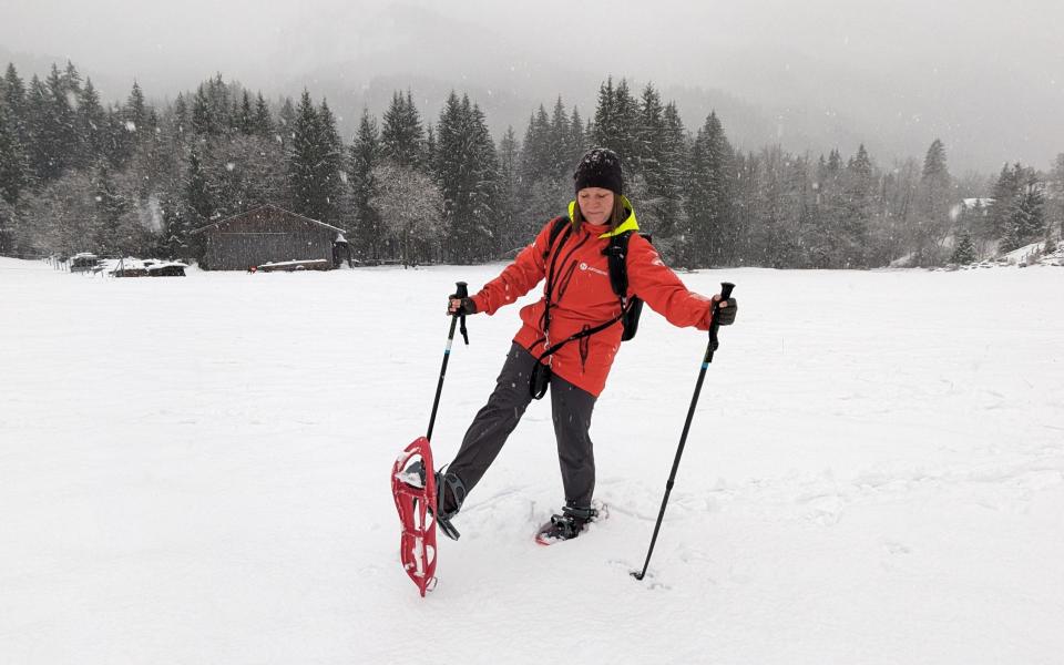 Lottie Gross and her dog in Morzine