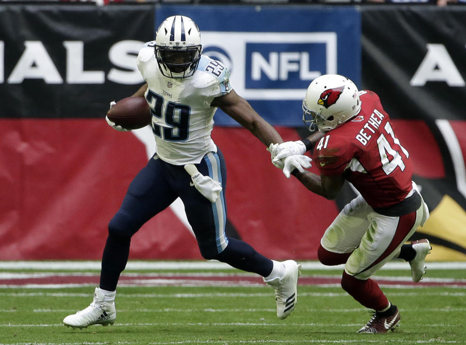 Tennessee Titans running back DeMarco Murray has been ruled out for this week's game against the Patriots. (AP)