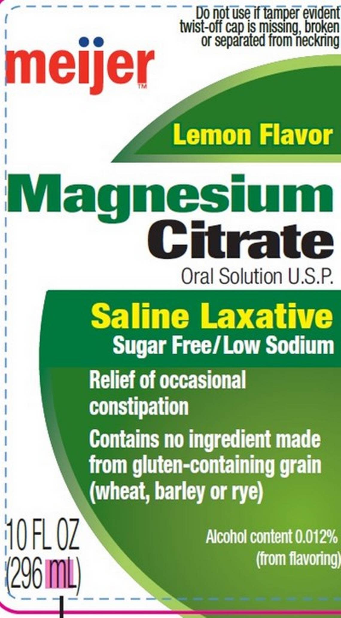 Meijer Magnesium Citrate laxative
