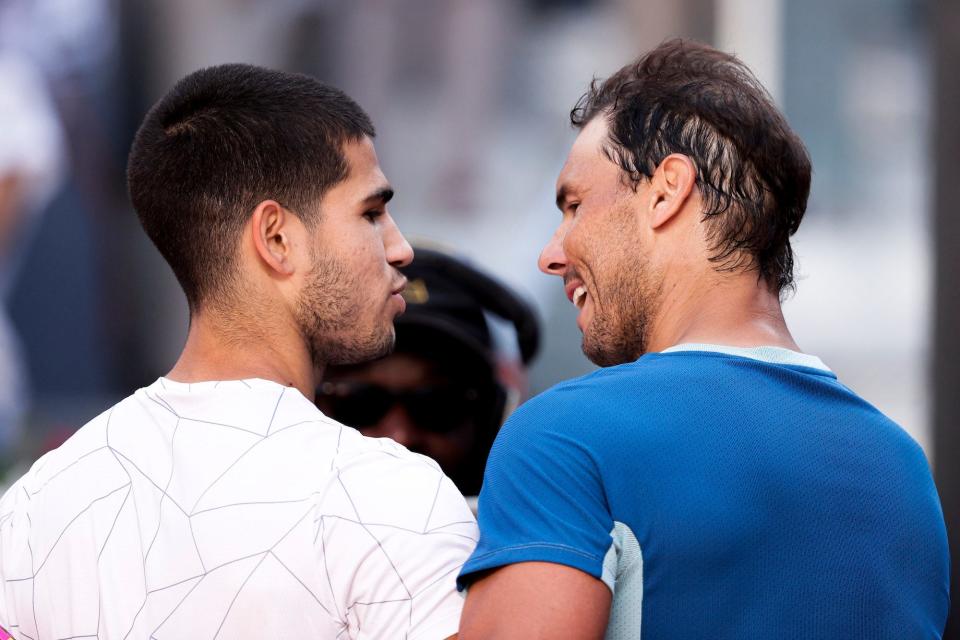 Mutua Madrid Open Carlos Alcaraz, Rafael Nadal during the Mutua Madrid Open