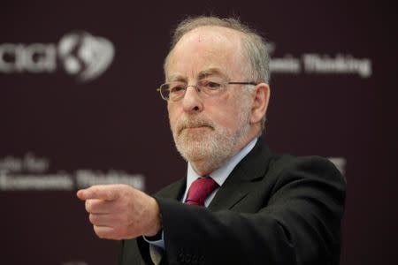 FILE PHOTO: Governor of the Central Bank of Ireland Patrick Honohan attends the annual conference of the Institute for New Economic Thinking (INET) at the Organisation for Economic Cooperation and Development (OECD) headquarters in Paris April 9, 2015. REUTERS/Charles Platiau/File Photo.