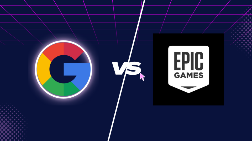 The Epic Games v. Google trial got underway in California last week. Canva illustration by Brian Gordon