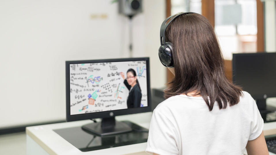 Asian woman student video conference e-learning with teacher