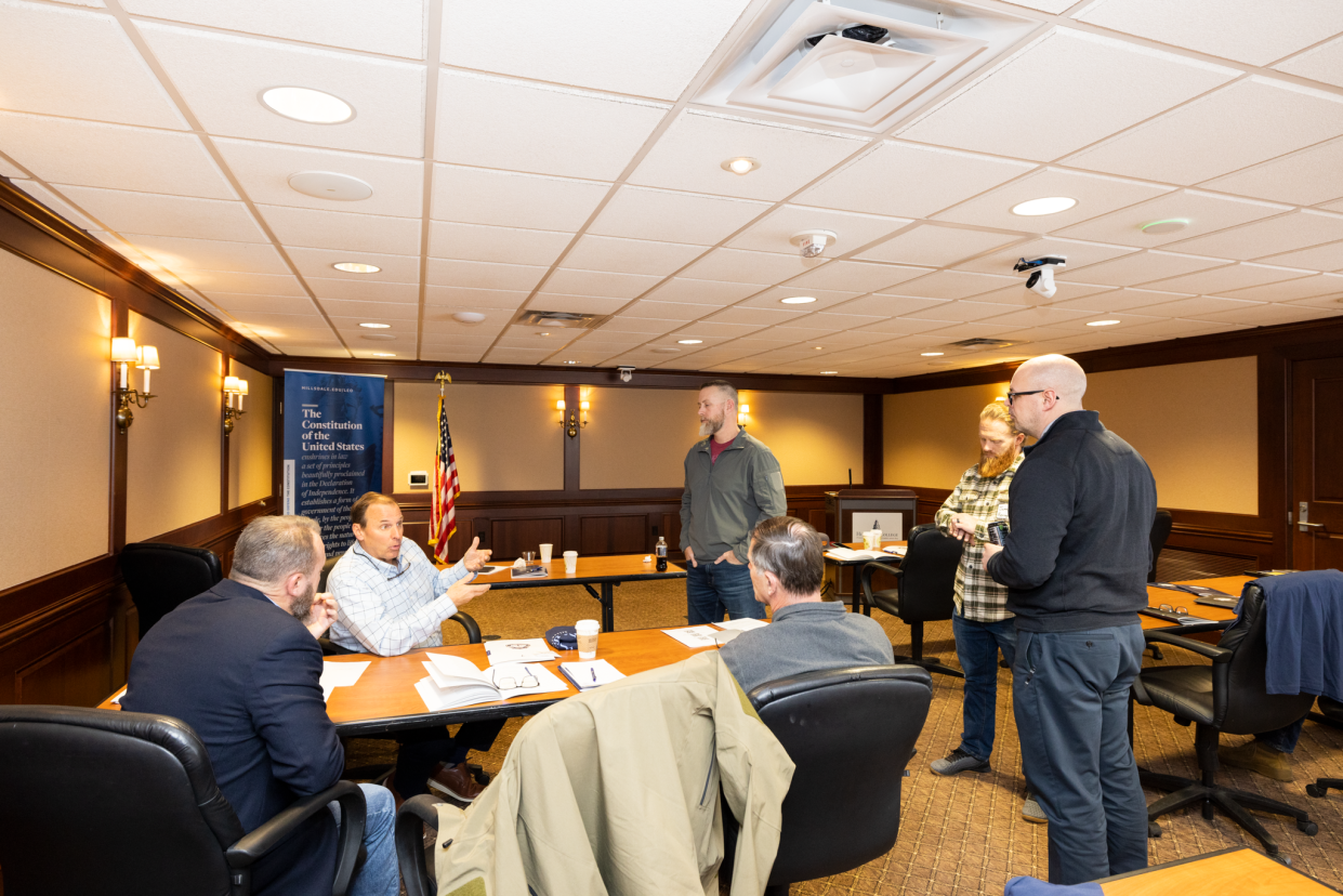 Law Enforcement officers discuss the Constitution at Hillsdale College.