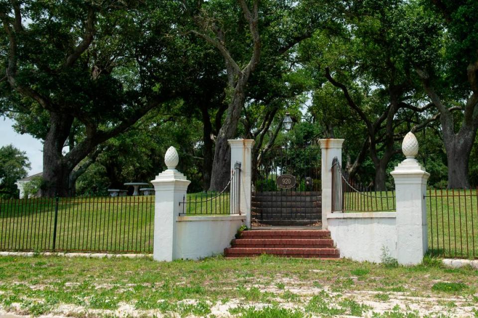 A gate to a home on South Beach Boulevard in Bay St. Louis on Friday, May 12, 2023. The house is one of the most expensive in Hancock County, according to tax assessments.