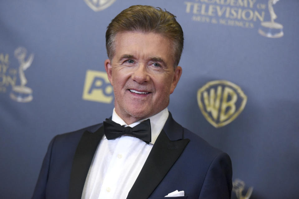 FILE - In this Sunday, April 26, 2015 file photo, Alan Thicke poses in the pressroom at the 42nd annual Daytime Emmy Awards at Warner Bros. Studios in Burbank, Calif. Alan Thicke's widow, Tanya Thicke, said on Tuesday, Dec. 20, 2016, that the actor was buried the previous day. (Photo by Richard Shotwell/Invision/AP, File)