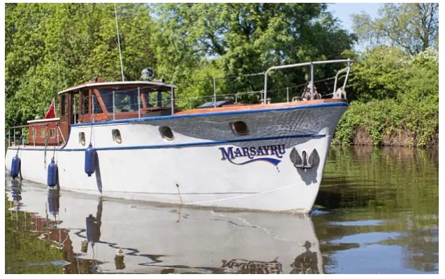 The restored pleasure cruiser Marsayru - Credit: Warren Allott