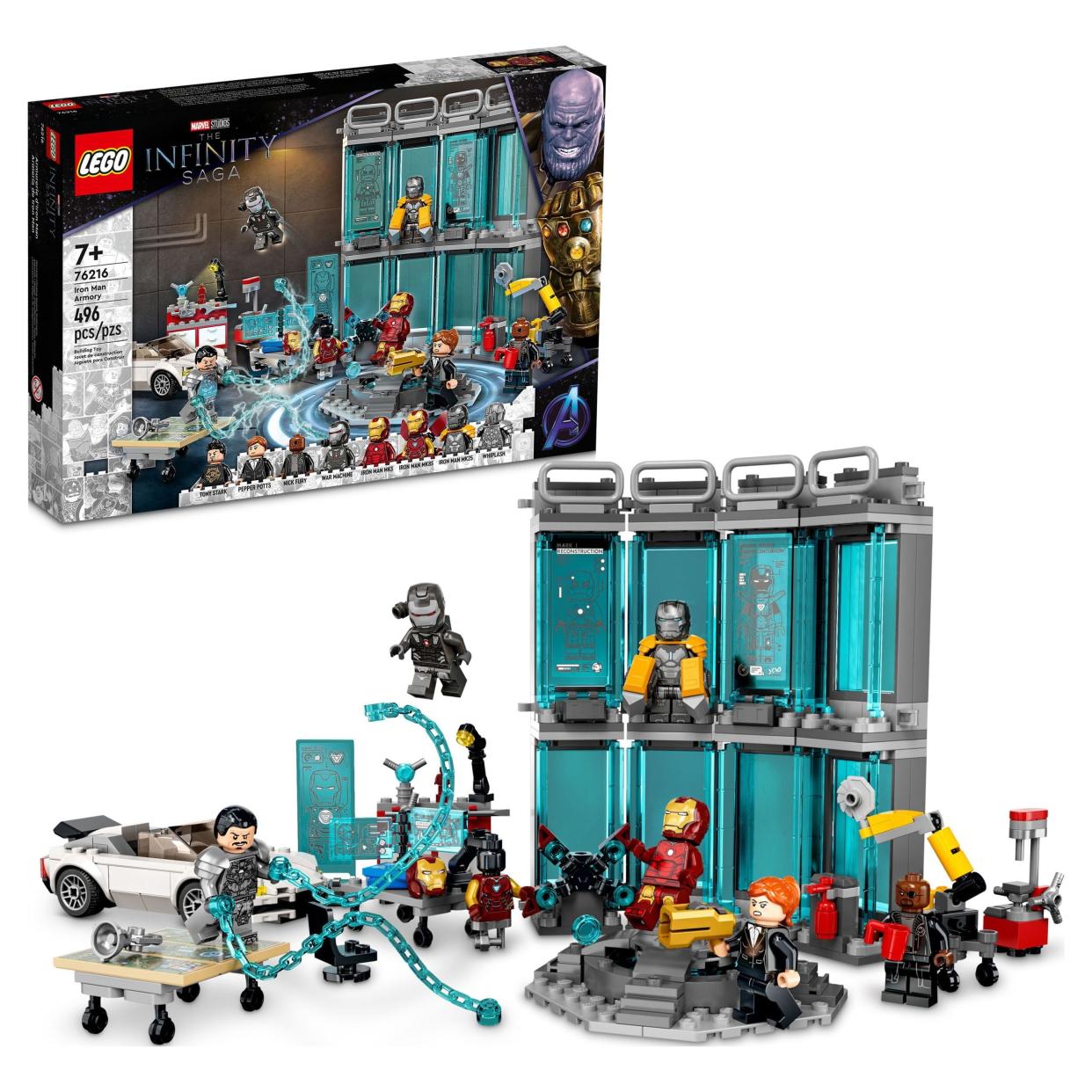 <p><a href="https://go.redirectingat.com?id=74968X1596630&url=https%3A%2F%2Fwww.walmart.com%2Fip%2FLEGO-Marvel-Iron-Man-Armory-Toy-Building-Set-76216-Avengers-Gift-7-Plus-Year-Old-Kids-Boys-Girls-Pretend-Play-Toy-Kit-MK3-MK25-MK85-Suit-Minifigures%2F646348815&sref=https%3A%2F%2F" rel="nofollow noopener" target="_blank" data-ylk="slk:Shop Now;elm:context_link;itc:0;sec:content-canvas" class="link rapid-noclick-resp">Shop Now</a></p><p>Marvel Iron Man Armory Toy Building Set </p><p>walmart.com</p><p>$45.00</p><span class="copyright">Walmart</span>