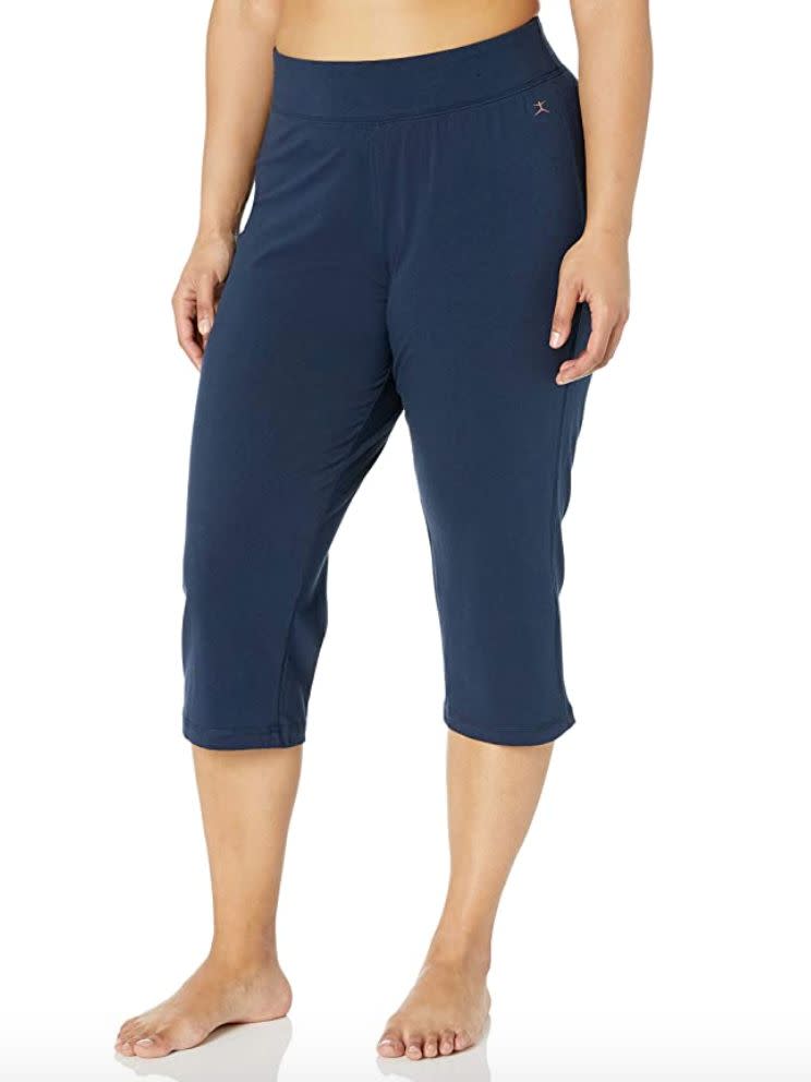 These <a href="https://amzn.to/3kDfuZb" target="_blank" rel="noopener noreferrer">crop pants</a> can work for any workout &mdash; or if you're just running errands! They feature a wide waistband and a 21-inch inseam. You can choose charcoal, navy or black. <br /><br /><strong>Sizes:</strong> These cropped pants come in sizes XS to 3X. <br /><strong>Rating:</strong> They have a 4.2-star rating over more than 800 reviews. <br /><strong>$$$:</strong> <a href="https://amzn.to/3kDfuZb" target="_blank" rel="noopener noreferrer">Find them starting at $21 on Amazon</a>.