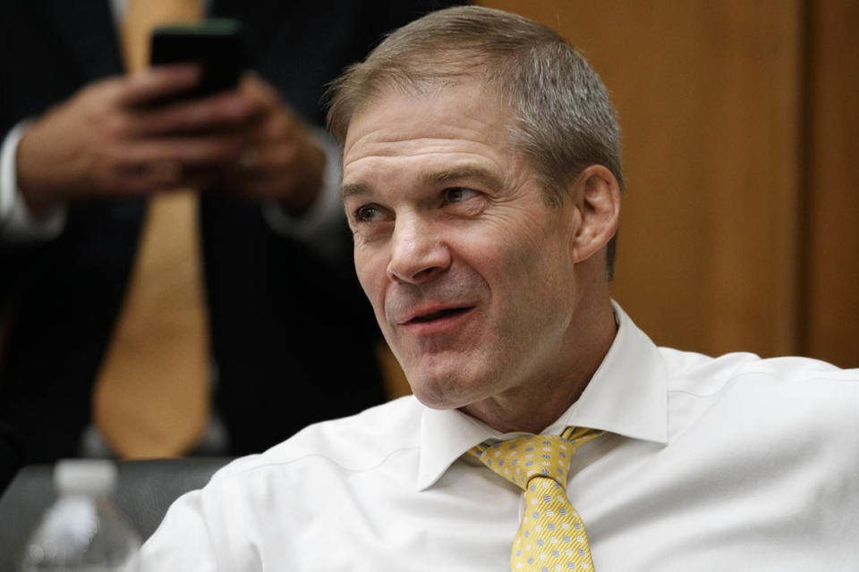 Rep. Jim Jordan, R-Ohio, asks a question of Corey Lewandowski, former campaign manager for President Donald Trump, during a House Judiciary Committee hearing.