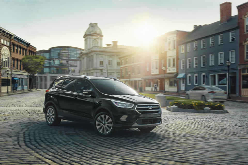 This undated photo provided by Ford shows the 2019 Ford Escape, a compact SUV that offers an average savings of about $3,177 over the redesigned 2020 model. (Ford Motor Co. via AP)