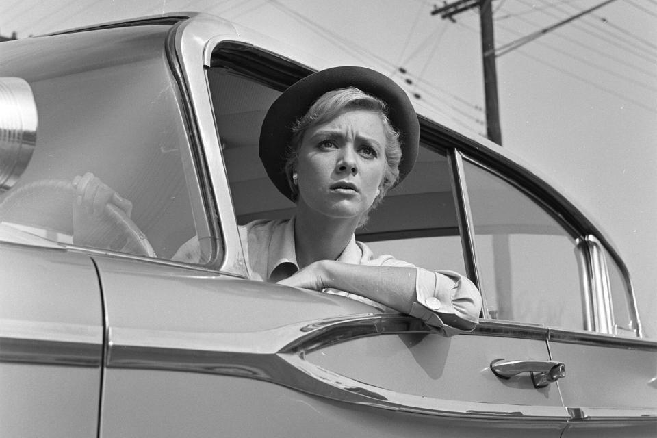 TWILIGHT ZONE. Inger Stevens as Nan Adams in "The Hitch-hiker". Season 1, episode 16, of CBS' science fiction television series, 'The Twilight Zone', July 23, 1959. (Photo by CBS Photo Archive/Getty Images)