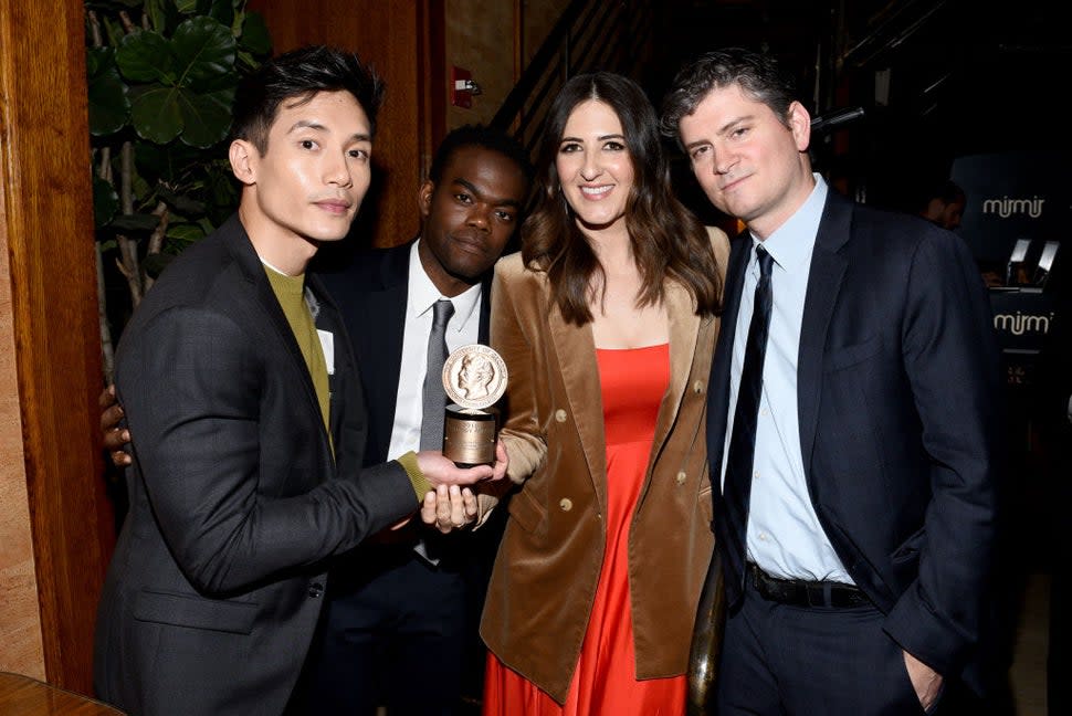 Manny Jacinto, William Jackson Harper, D'Arcy Carden and Mike Schur 