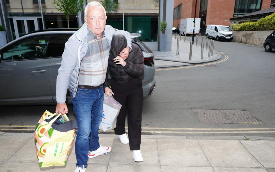 Rebecca Joynes arriving at Manchester Crown Court on July 3