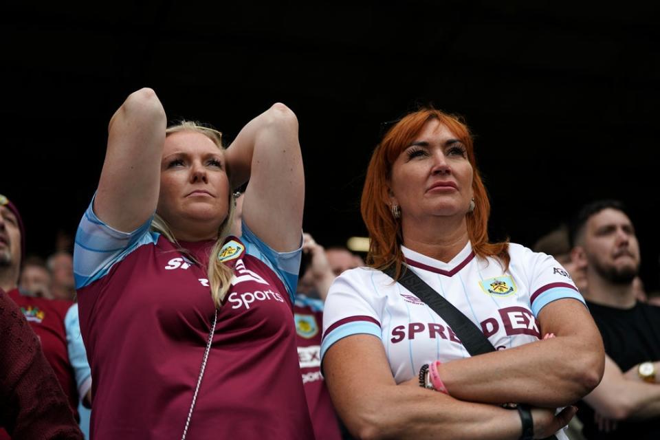 Burnley have been relegated to the Championship (Nick Potts/PA) (PA Wire)