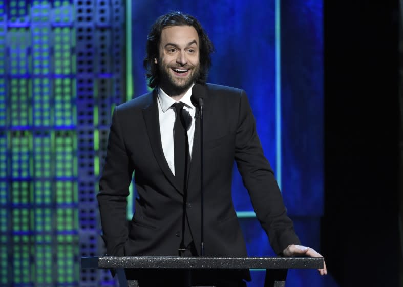 Chris D'Elia speaks at the Comedy Central Roast of Justin Bieber at Sony Pictures Studios on Saturday, March 14, 2015, in Culver City, Calif. (Photo by Chris Pizzello/Invision/AP)