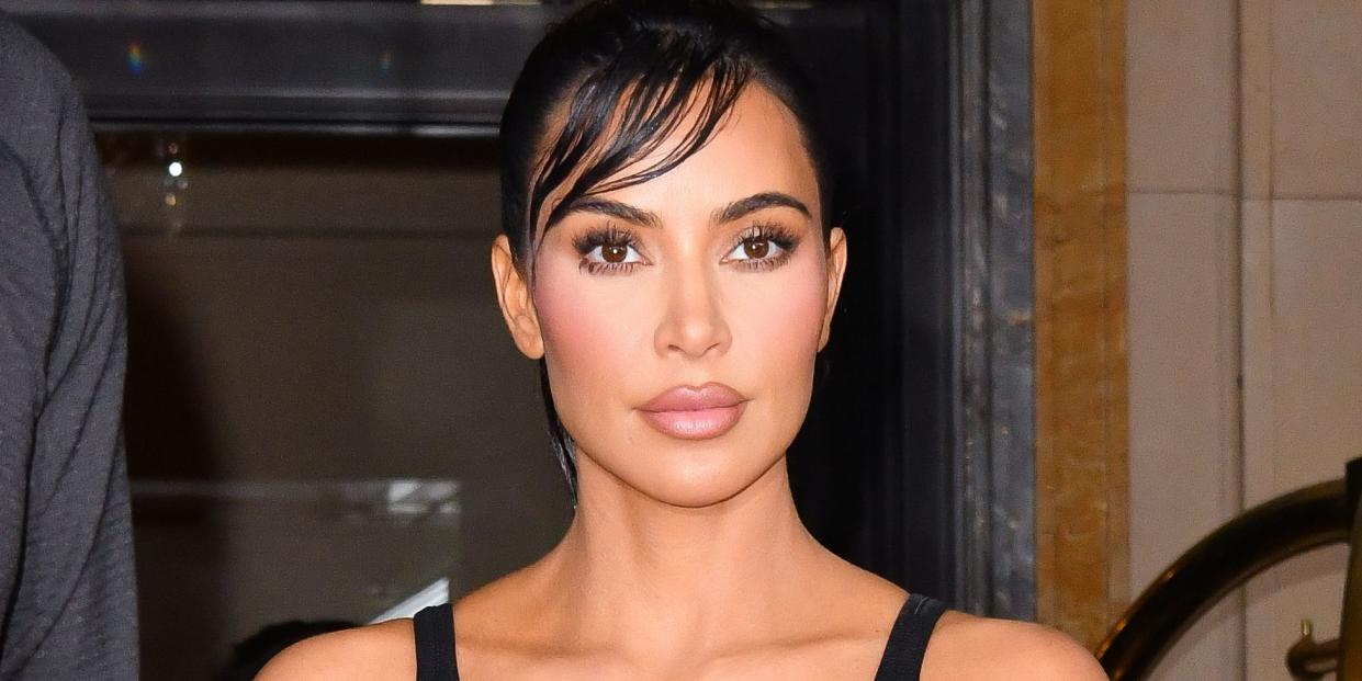 kim kardashian wet look fringe