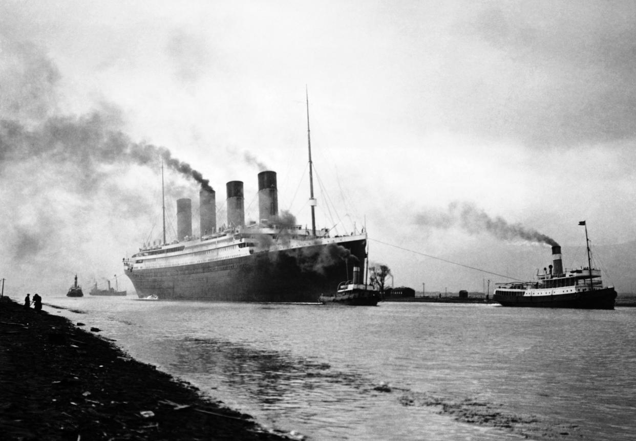 Image: The RMS Titanic leaves Belfast, Ireland, for a trial run in 1912. (Hulton Deutsch / Corbis via Getty Images file)