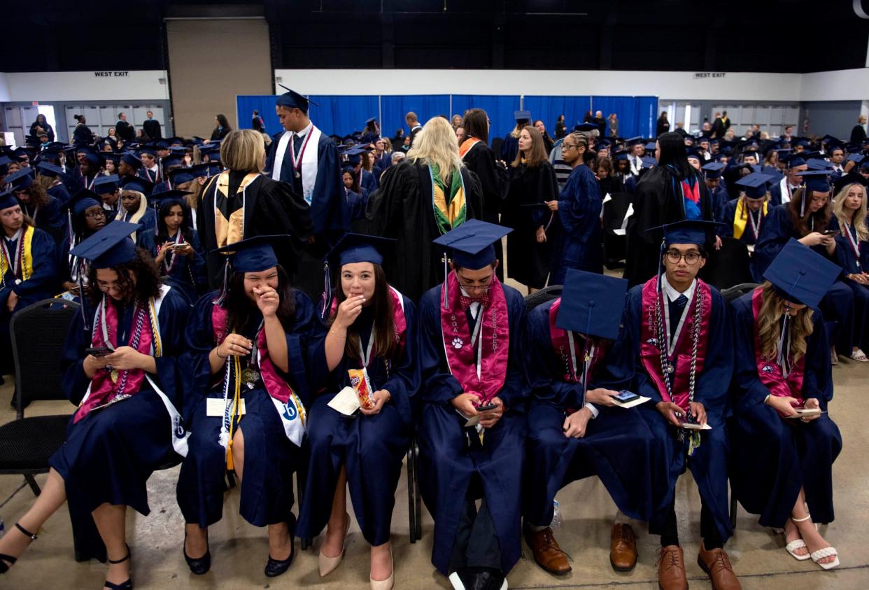 William T. Dwyer High Schoolclass of 2023 students graduate at the South Florida Fairgrounds May 25, 2023 in West Palm Beach.  