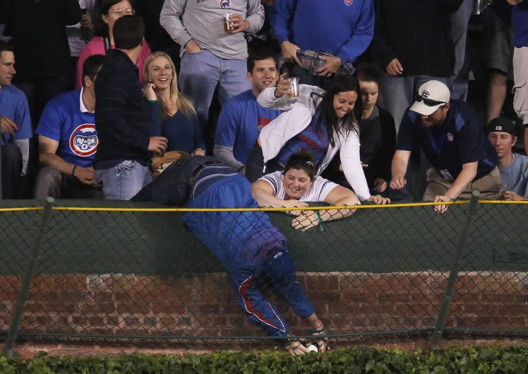 Why is there a basket on the Wrigley Field wall?